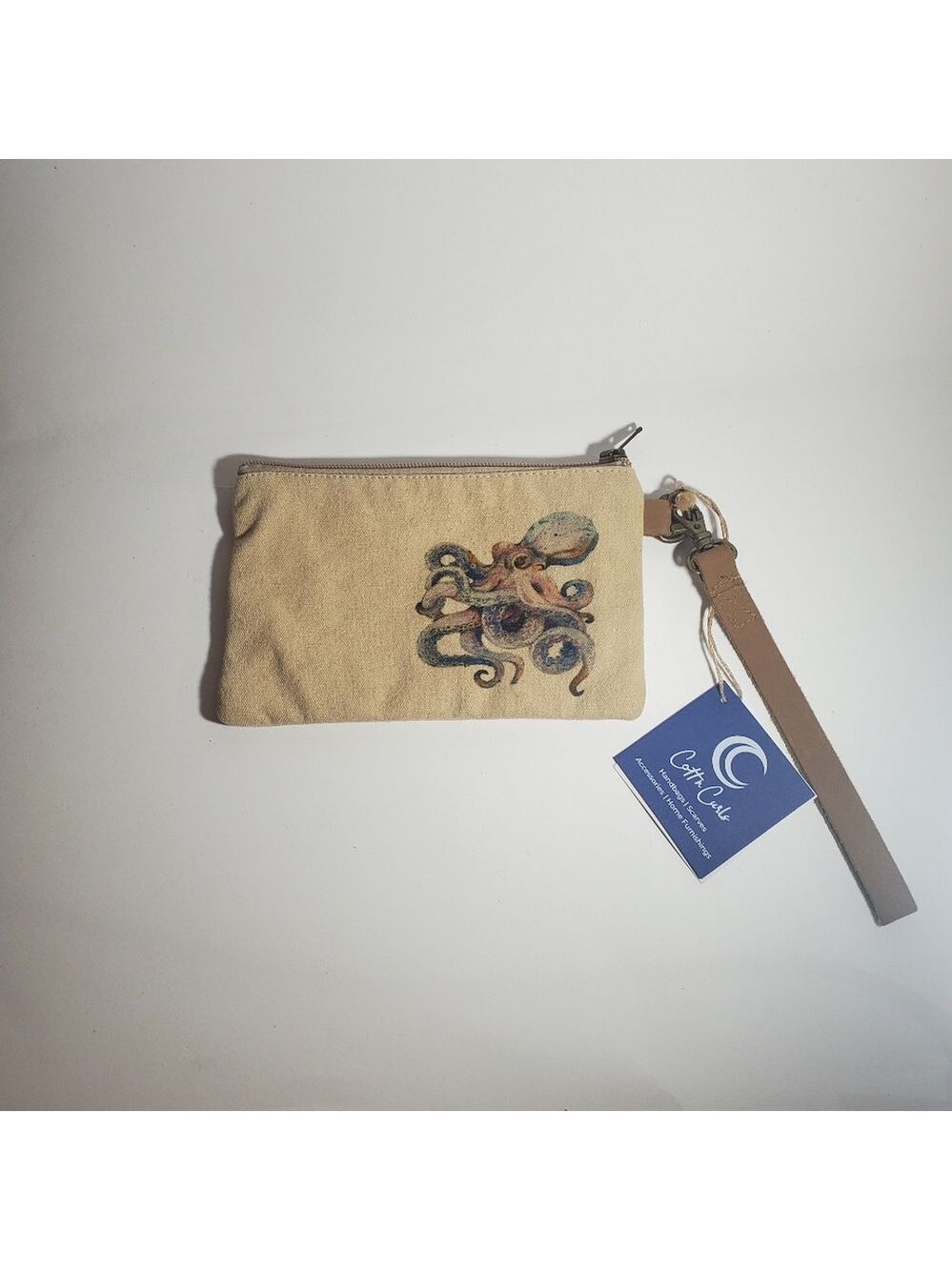 COTT N CURLS Octopus - Wristlet Wallet, Makeup Bag, Phone Purse with Leather NWT - Picture 2 of 9